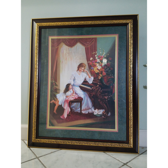 Home Interiors "Piano Lessons" 1978 Litho Print Signed Di Giamoco 33.5x27 Inches - Picture 2 of 8
